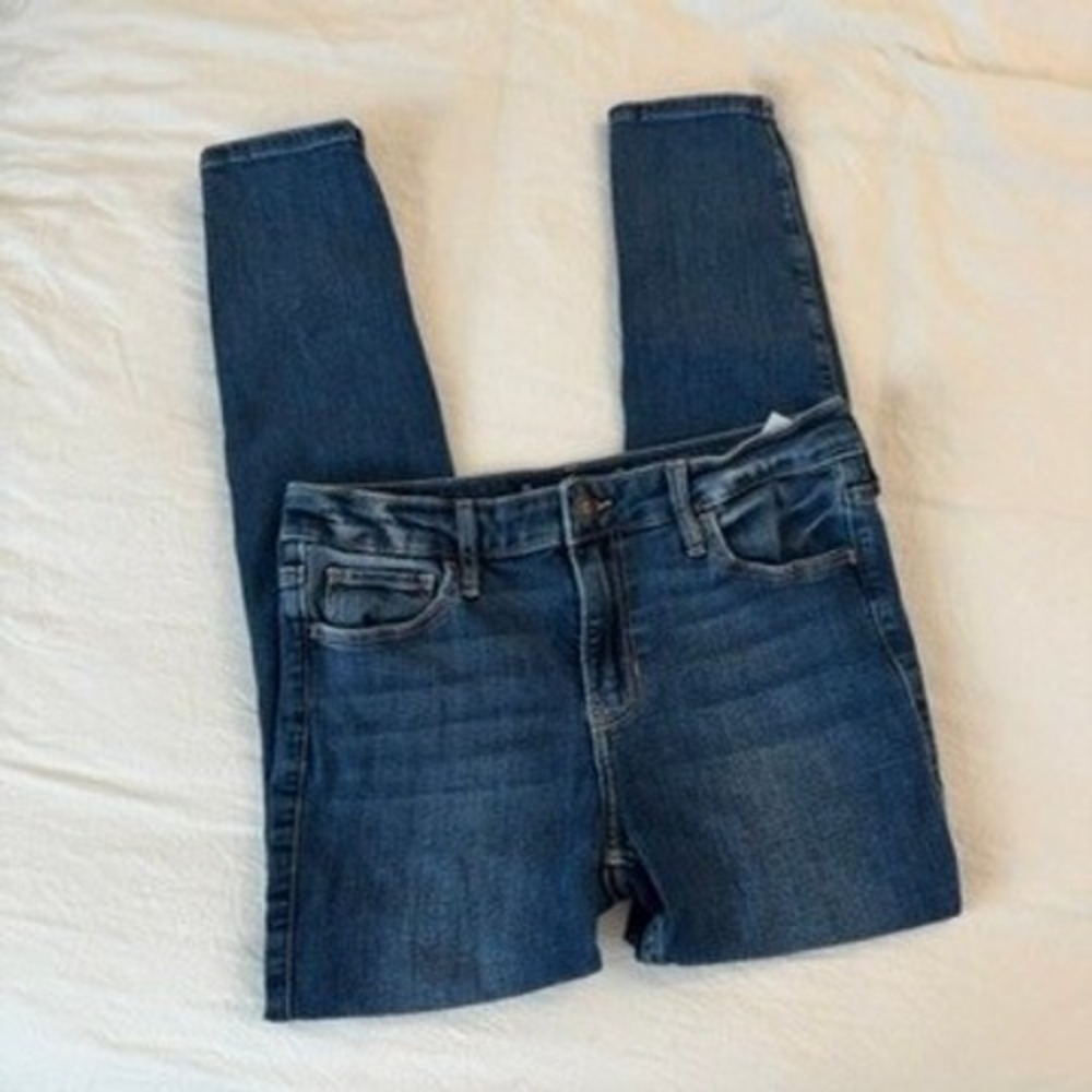Hollister Super Skinny Jeans Womens Blue Mid-Rise Soft Stretch
